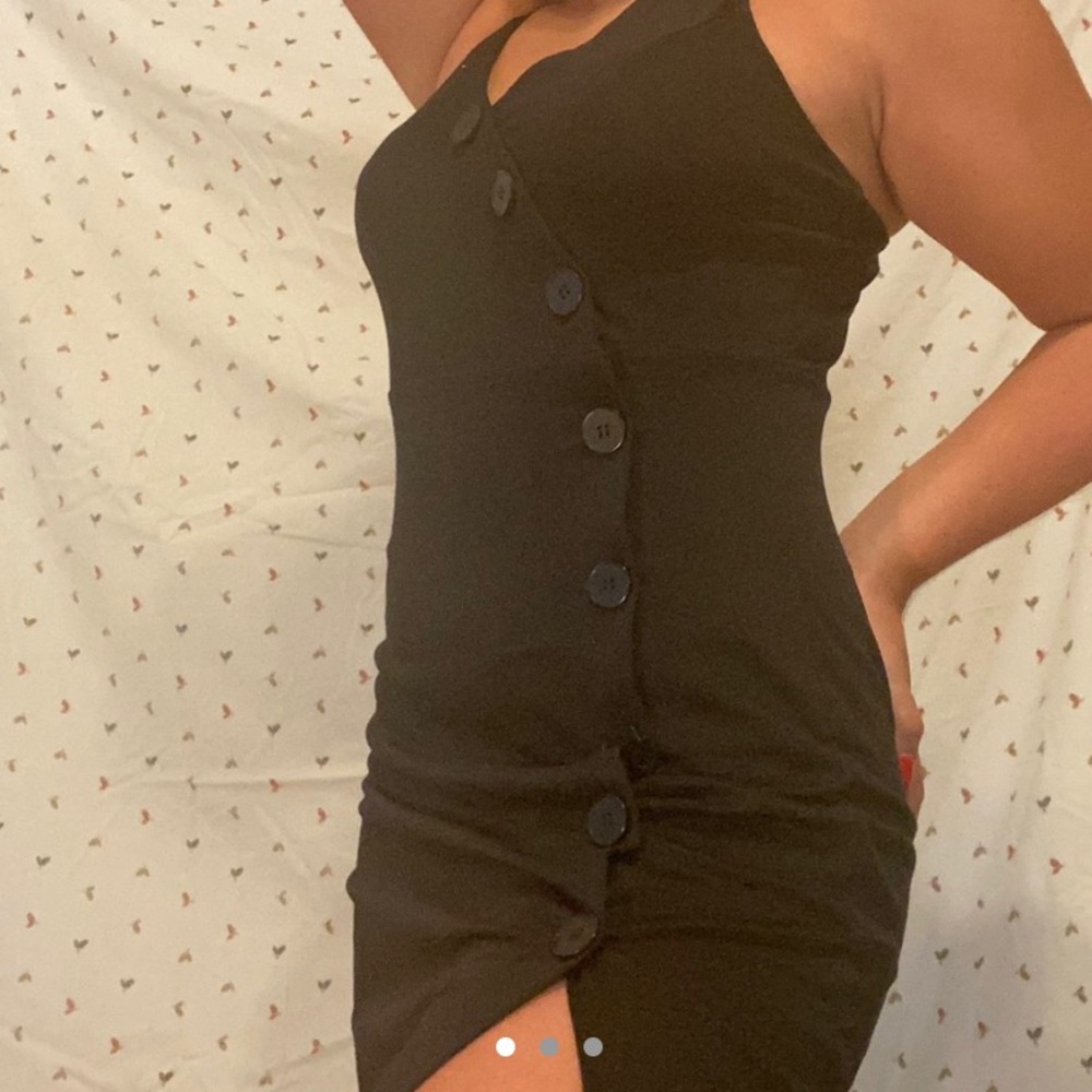 Black button down dress!